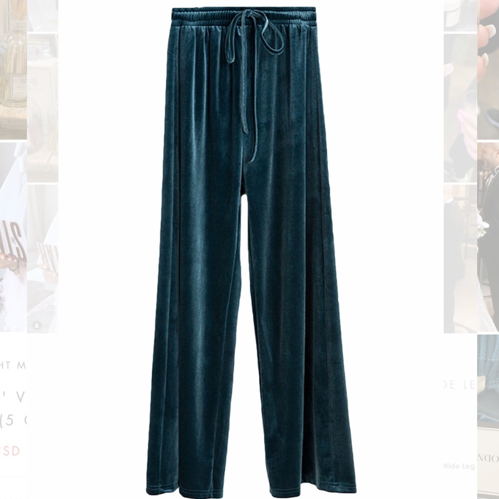 Goodnight Macaroon ‘Debbie’ Velvet Wide Leg Pants